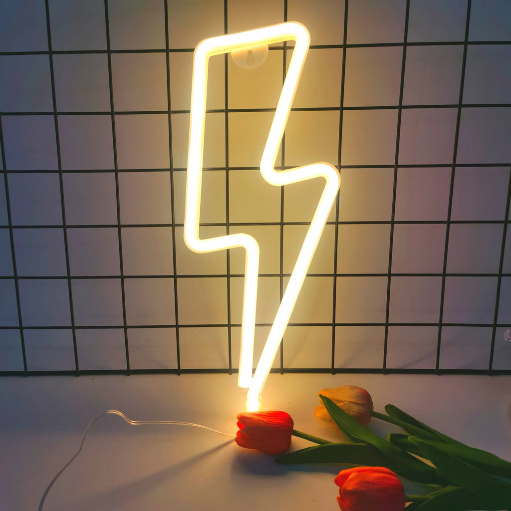 Lightning LED neon light, USB/battery powered, bedroom, gaming room, living room, office, wedding, birthday, party supplies