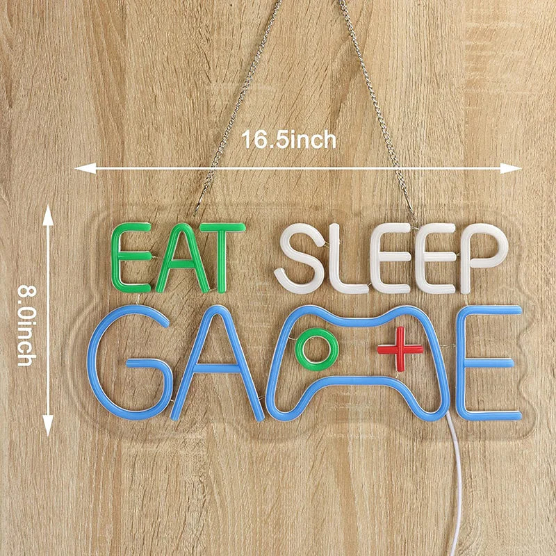 Game Neon Sign Light LED Gaming Zone Room Music Game Handle Nightlight Custom Business Logo Decor Bar Internet Cafe Shop Party