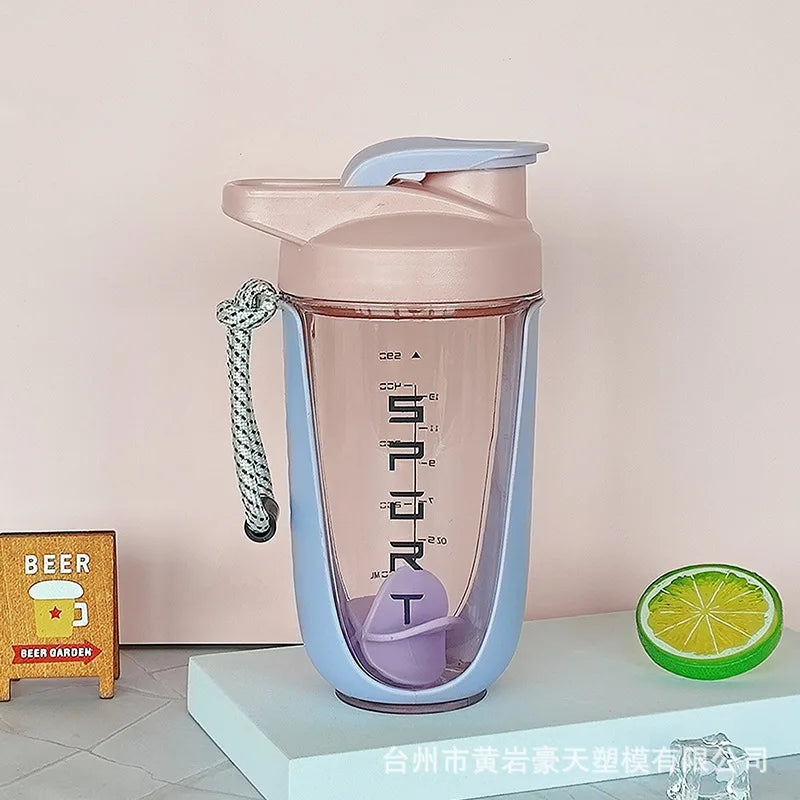 590ML Blender Shaker Bottle with Plastic Whisk Ball BPA Free Plastic Protein Shakes Leakproof for Powder Workout Gym Sport New