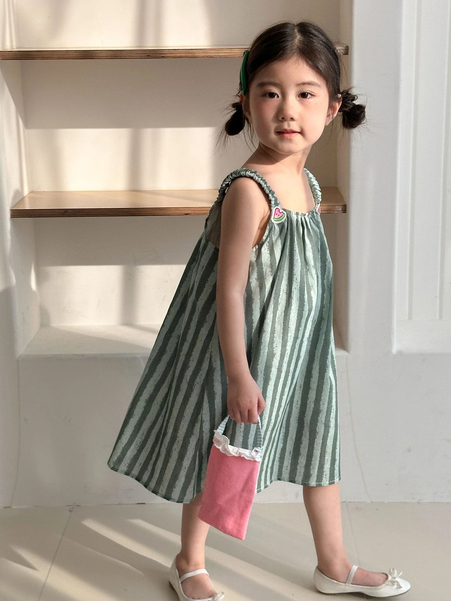 Children Clothes 2025 Summer New Cotton Stripe Baby Girl Suspender Dress Or Boy's Suit Brother And Sister Clothes