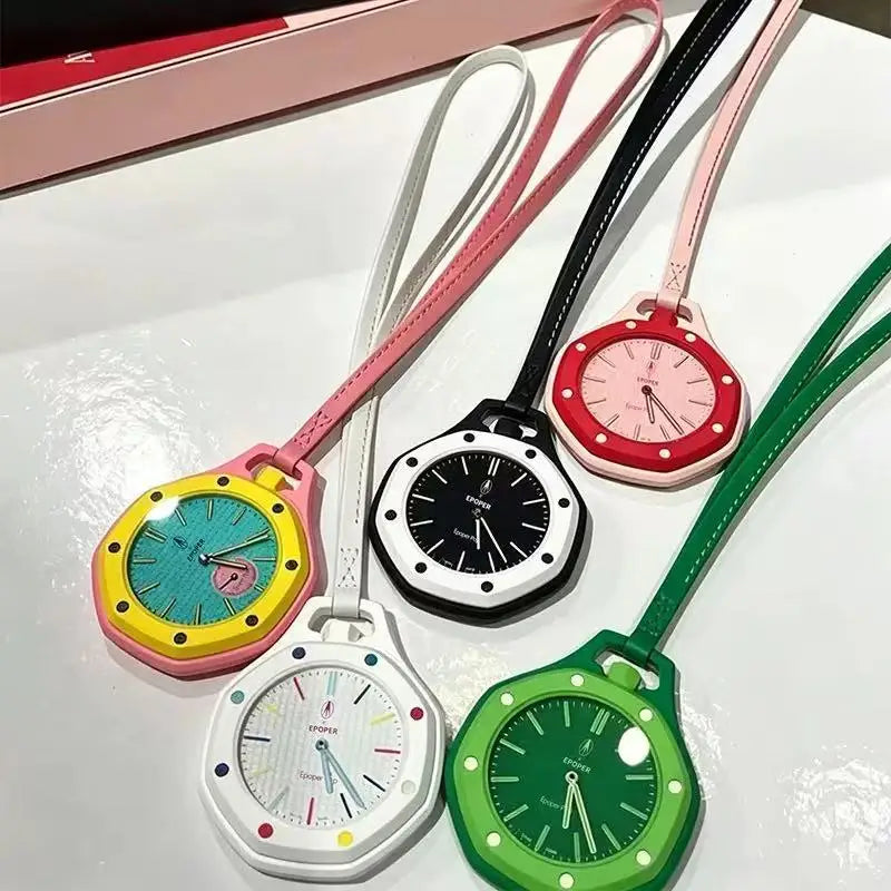 2026 New AP Collaboration Pocket Watch Fashion Quartz Wristwatch Waterproof Leather Strap Pendant Hanging Watch