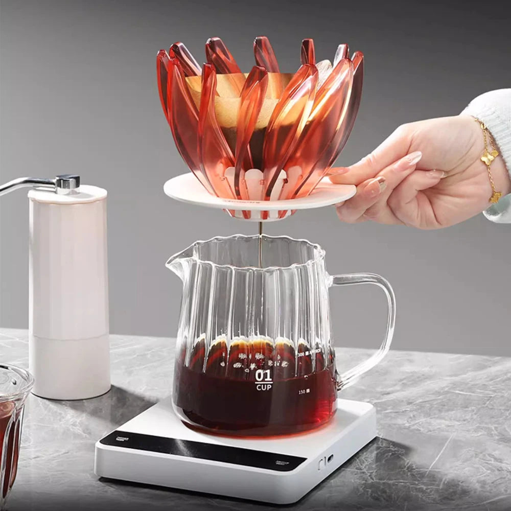 V shaped 60 Coffee Maker Set Coffee Filter Cup Hand drip Filter Cup Crystal Eye coffee dripper pour over Conical reusable filter