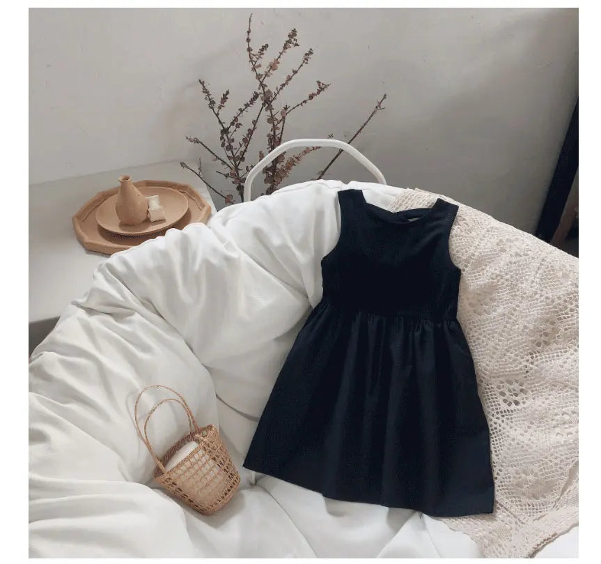 2024 Summer Girls Elegant Goth Dresss Black Sleeveless Tutu Dress Backless Off Shoulder Party Kid Dresses 2 3 4 5 6 8 Years Old