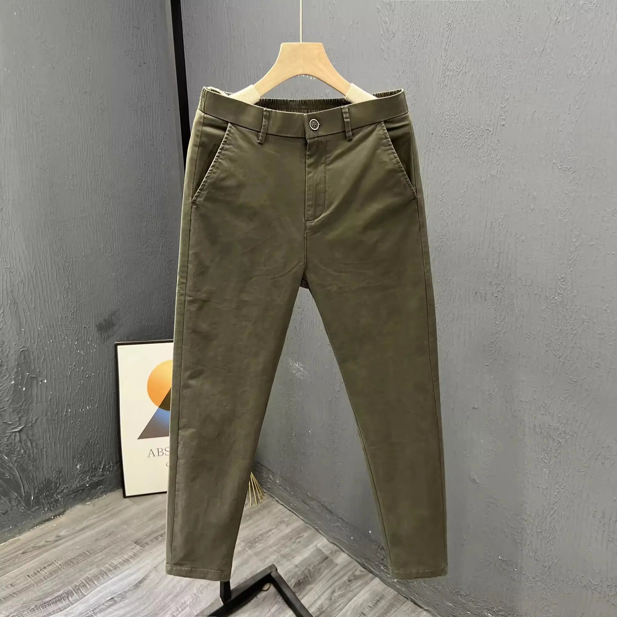 Men's Summer Thin Pants 2025 New Straight Simple and Versatile White Casual Man Clothing Trendy Slim-fitting Cotton Cargo Pants