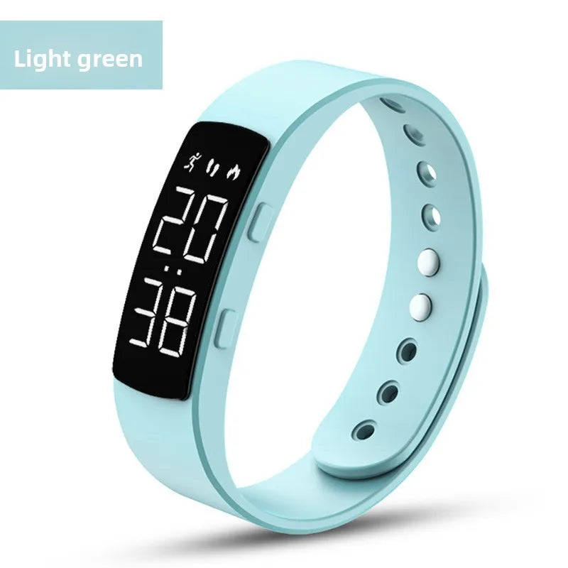 Sports smart bracelet with vibration alarm clock, running pedometer bracelet for male and female students