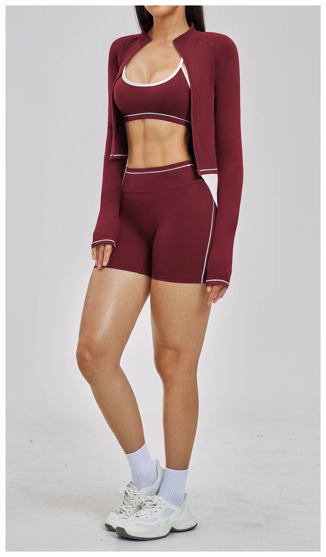 3PCS Yoga Suit Women Tracksuit Sports Outfits Gym Set Running Workout Clothes Long Sleeve Sports Bra Athletic Wear Yoga Clothing