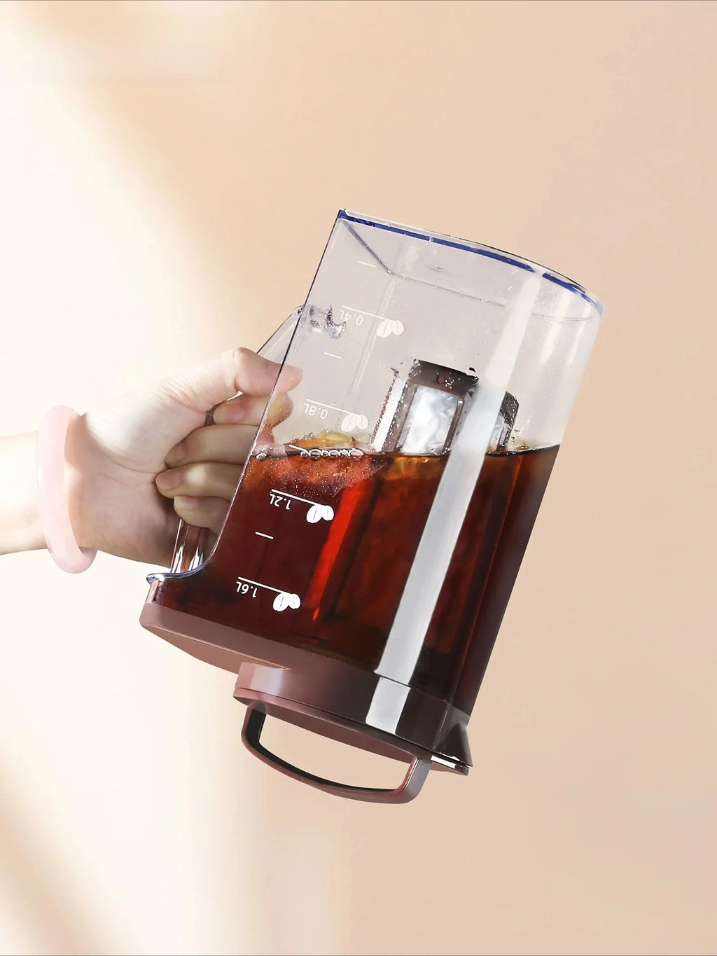 Large Capacity Plastic Cold Brew Coffee Pot For Iced Tea Steep Water Brewing Kitchen Equipment