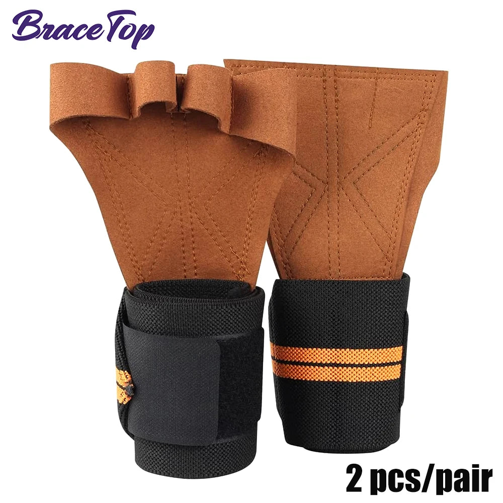 1 Pair Weight Lifting Training Gloves Fitness Sports Body Building Gymnastics Grips Gym Hand Palm Wrist Protector Gloves