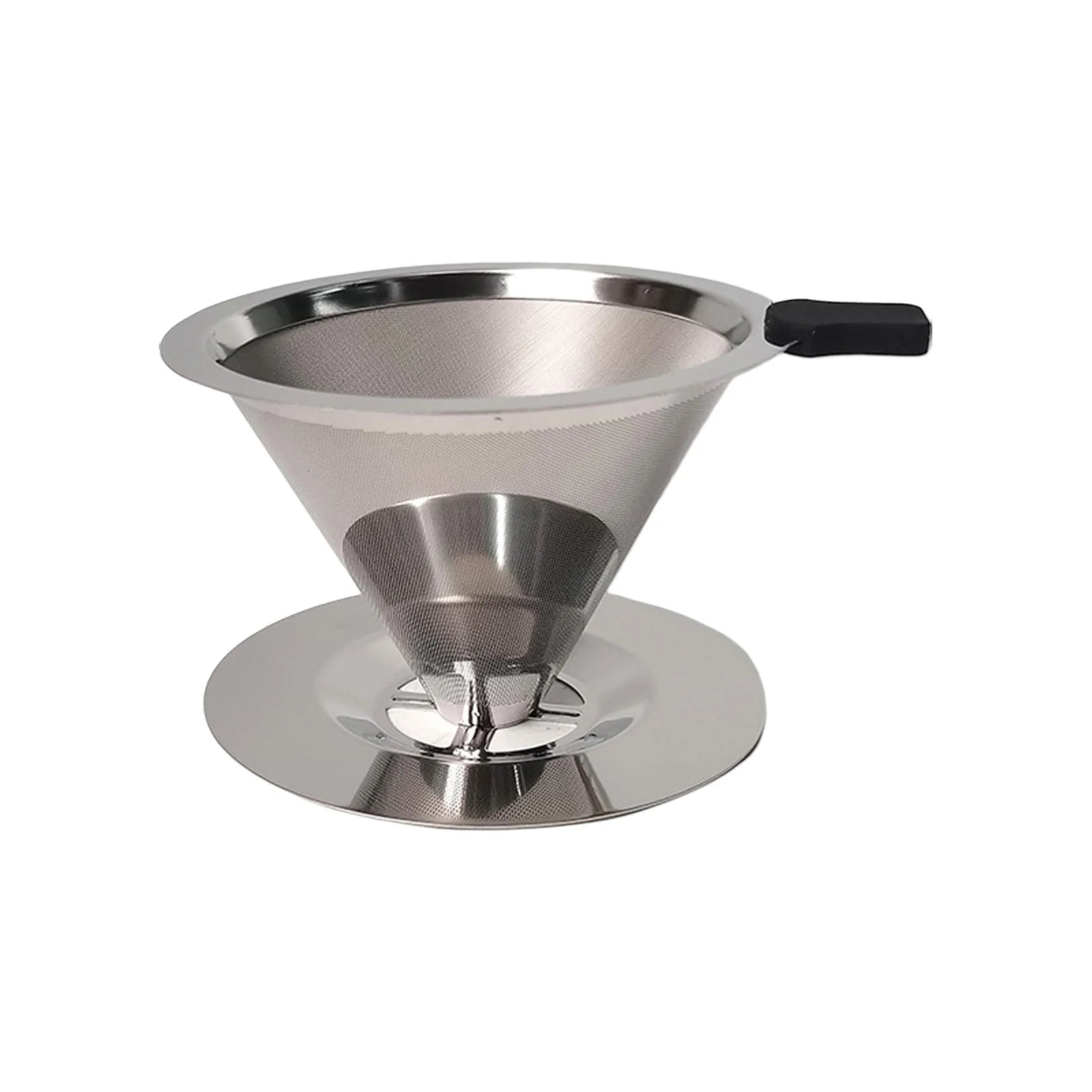 V60 Stainless Steel Coffee Filter Cone Double Layer Paperless Design 304 Material for Pour Over Brewing Large Capacity