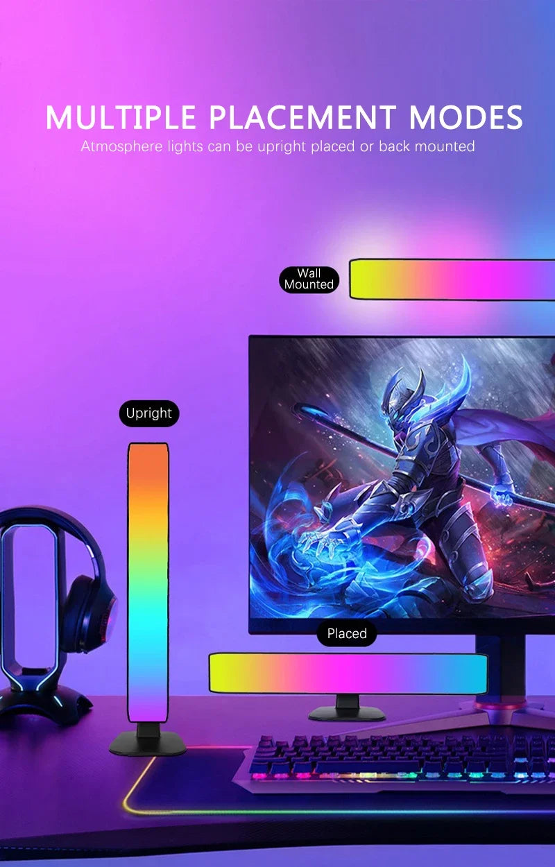 Smart RGB Esports Light Wifi Tuya Music Rhythm Sound Pickup Car Atmosphere Light Festival Gaming Room Desktop Decor Lamp