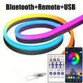 LED Neon Strip RGBIC Gaming Ambient Lighting DC 5V Waterproof  Flexible Ribbon Tape Neon Lights With Bluetooth Music Control