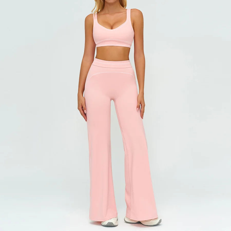 Yoga Set 2PCS Gym Clothes Sportswear Workout Outfits Women Long Sleeve Top Tracksuits Fitness Sports Bra Running Shorts Leggings