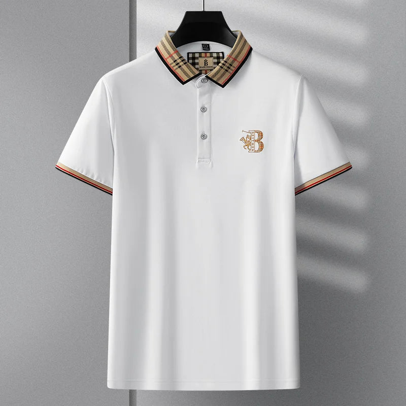 2025 new luxury men's short sleeved summer high-quality designer boutique brand embroidered polo shirt business casual T-shirt