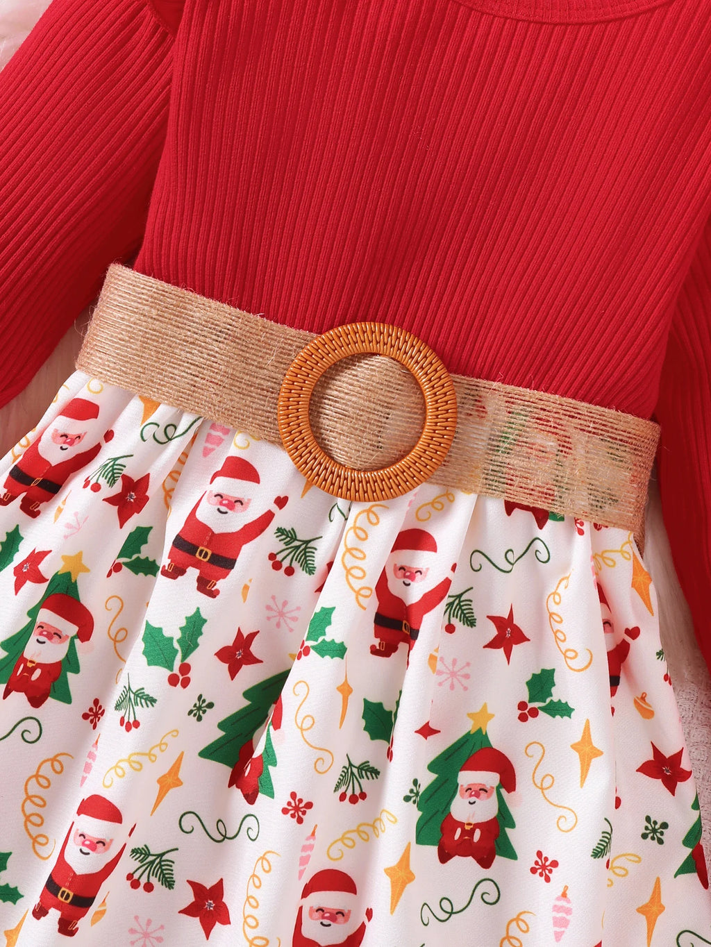 1-7 Years Children Girls New Year Dress Red Long Sleeved Flower Skirt for Birthday Wedding Party Wear Fashion Autumn Outfits