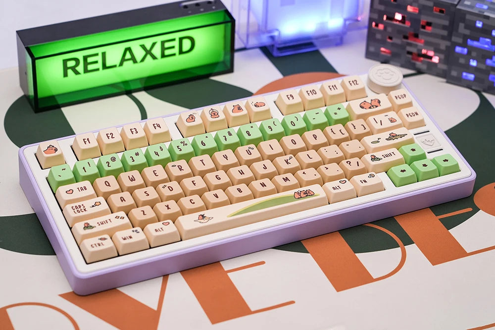 KPREPUBLIC Capybara Keycap Dye Subbed Cute Keycap thick PBT MDA for Mechanical Keyboard 87 tkl 104 ansi xd64 bm60 BM87 BM65