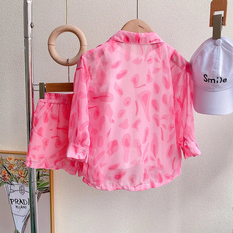 Girls Outfit Sets Summer Cool Blouse Shirt+shorts Girl Clothing Set Children Clothes Suits New Toddler Girl Clothes 2Pcs 2-7Yrs