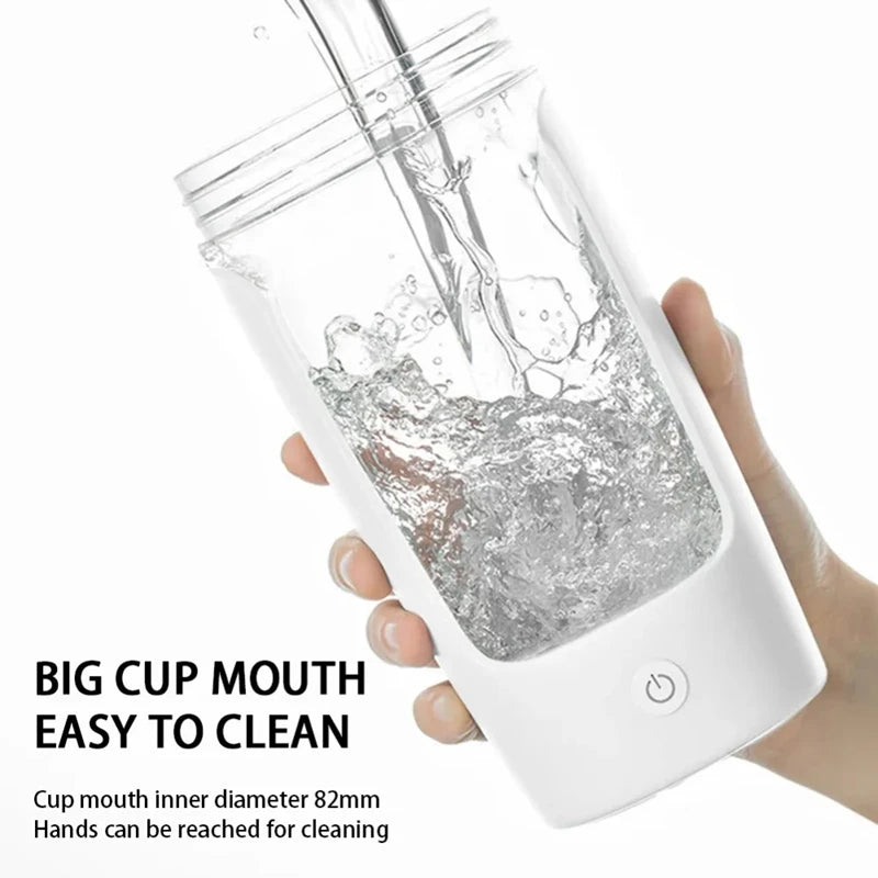 450ml Protein Shaker Bottle Portable USB Charging Fitness Blender Cup Meal Replacement Mixer Bottle for Home Gym Rechargeable