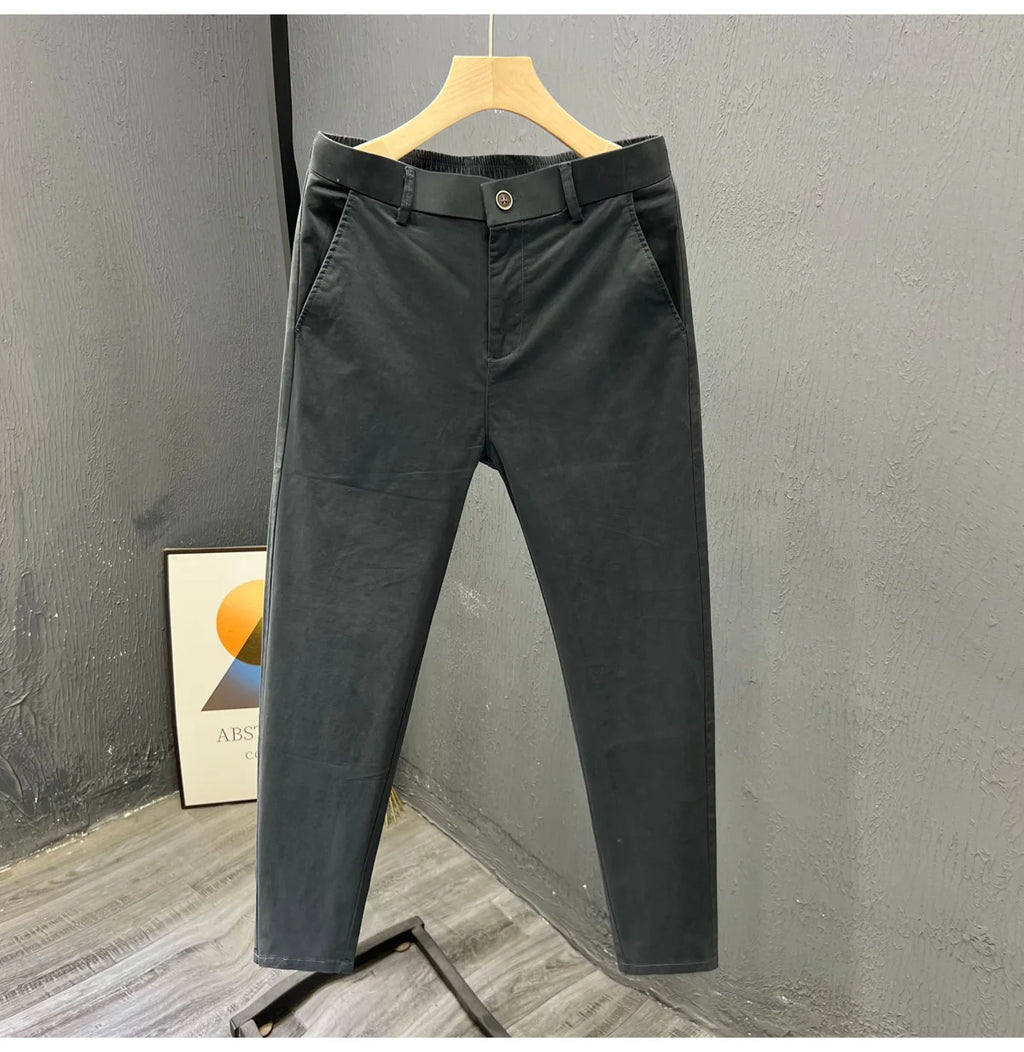 Men's Summer Thin Pants 2025 New Straight Simple and Versatile White Casual Man Clothing Trendy Slim-fitting Cotton Cargo Pants