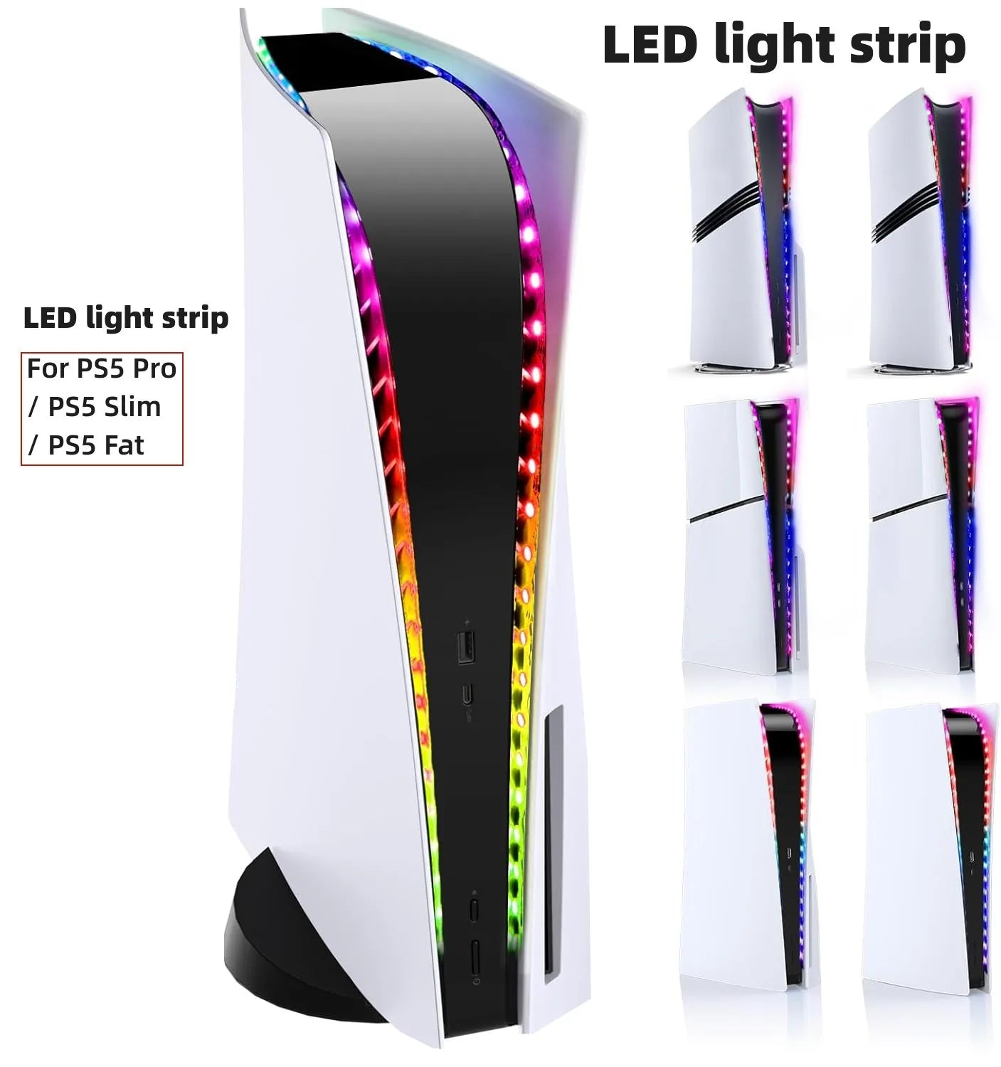 LED Light Strips For PS5 Slim PS5 Pro Console RGB Game atmosphere light For Playstation 5/PS5 Slim/PS5 Pro
