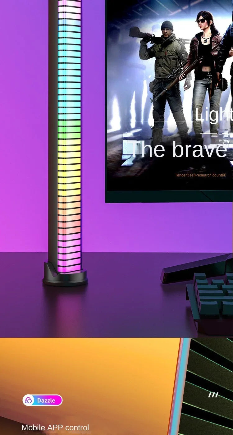 LED Rhythm Gaming Ambient Light Sound Control Light Smart APP Control Music Rhythm Ambient Light Desktop Decoration
