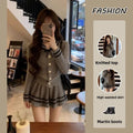 Women's Knitted High Waist Long Sve Set ay Lazy Sle Top And  Skirt Two Piece Suit Autumn Faion Casual Outfit