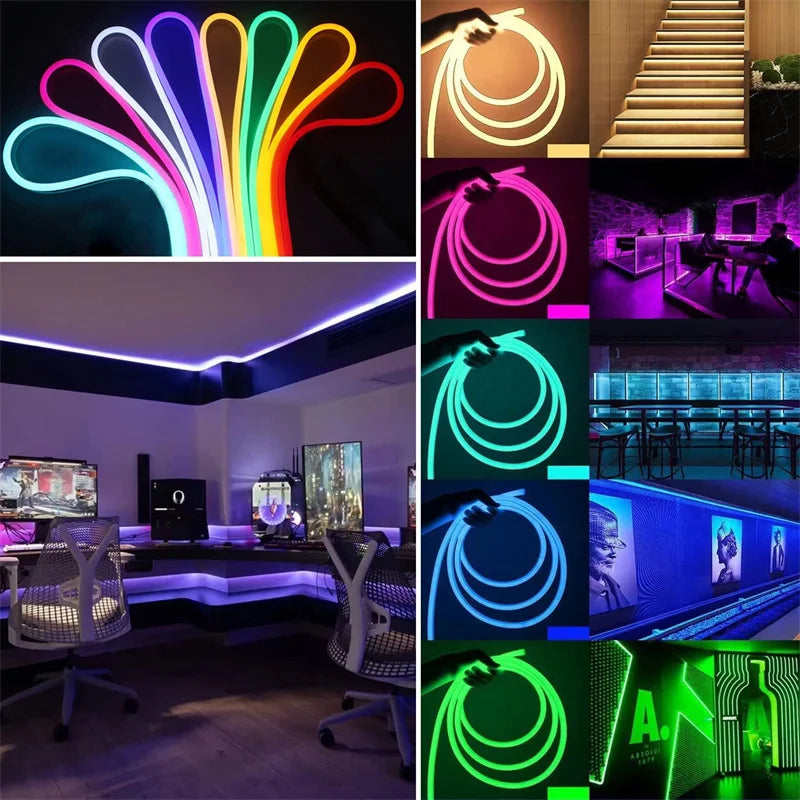 USB LED Neon Rope Lights, RGB Led Strip Lights with Remote, Color Changing Flexible Led Light Strip, Gaming 5V Neon Lights