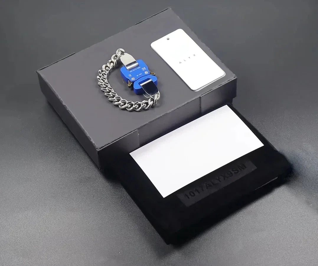 Unisex Street Fashion Trend 1017 ALYX 9SM Functional Bracelet Gift Box Packaging Open Buckle Men Women ALYX Accessories