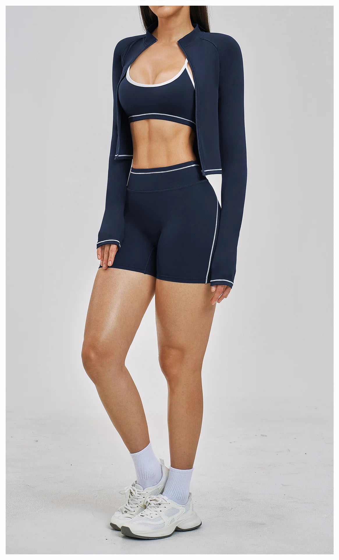 3PCS Yoga Suit Women Tracksuit Sports Outfits Gym Set Running Workout Clothes Long Sleeve Sports Bra Athletic Wear Yoga Clothing