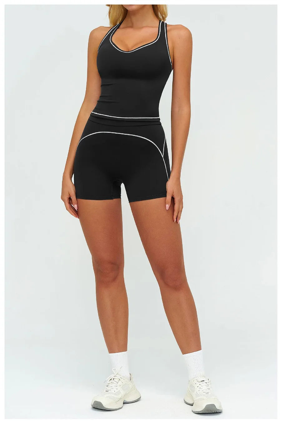 Yoga Set 2PCS Gym Clothes Sportswear Workout Outfits Women Long Sleeve Top Tracksuits Fitness Sports Bra Running Shorts Leggings