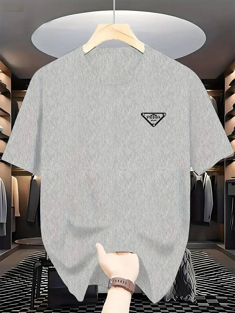 2026 New  men's Milan fashion trend international brand printed T-shirt, pure cotton round neck, casual urban luxury high-endY2K