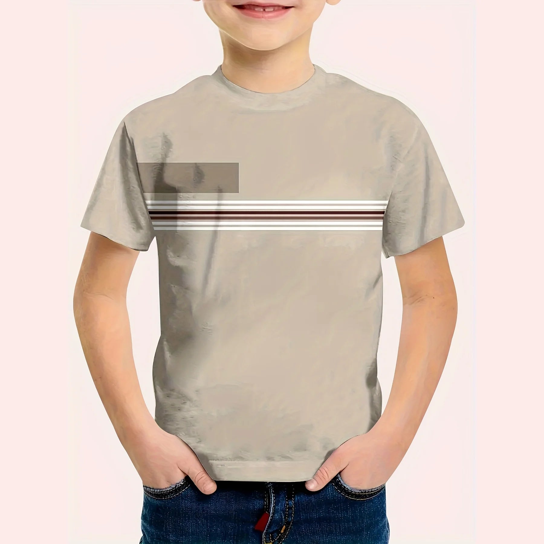 Kids Boys Clothes Simple Paris Letter Print Short Sleeve T Shirt Children Boys 2 to 9 Years Casual Comfortable Tees Children Top