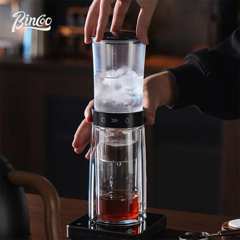 Bincoo Cold Brew Extraction Pot Double-layer Glass Ice Drip Pot Drip Coffee Maker Extraction Ice Sharing Cup 450ML
