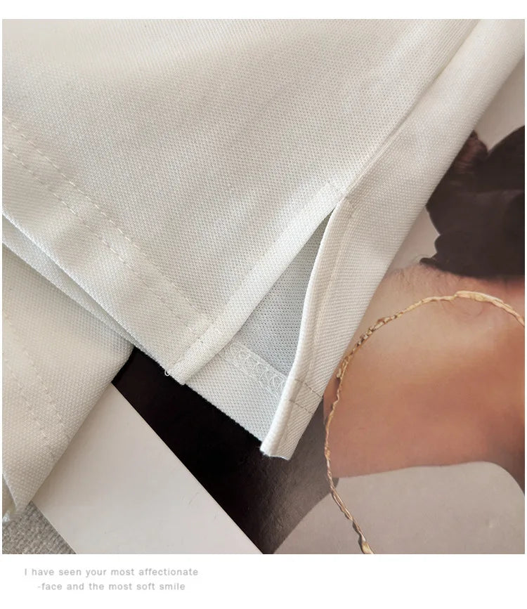 175Kg Plus Size Women's Bust 170 Summer Loose Lapel Top Short Sleeve T-Shirt Black White 6XL 7XL 8XL 9XL 10XL 11xl