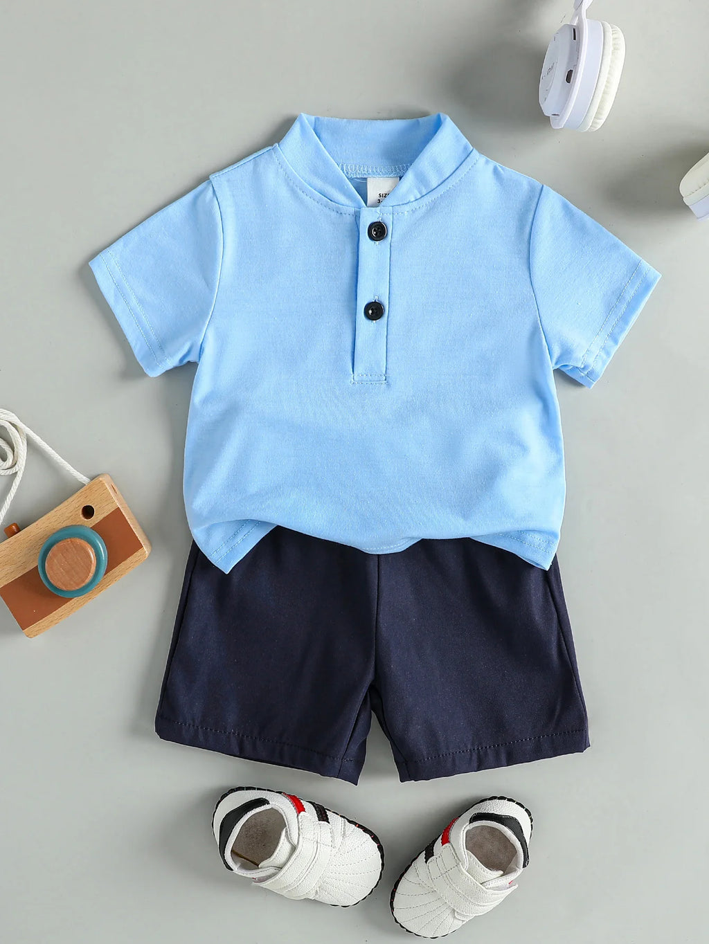 2PCS Infant Baby Boy Clothes Set White Short Sleeves T-shirt Shorts  Summer Daily Casual Outfit for Toddler Suits