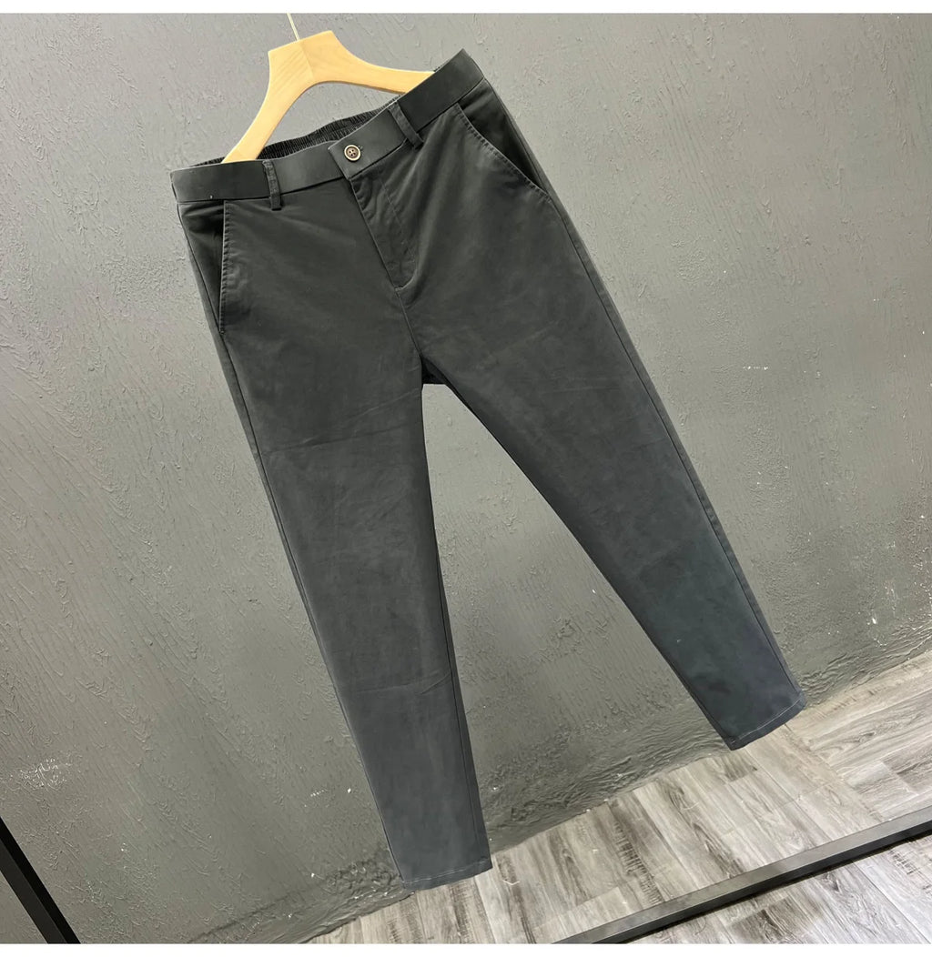 Men's Summer Thin Pants 2025 New Straight Simple and Versatile White Casual Man Clothing Trendy Slim-fitting Cotton Cargo Pants