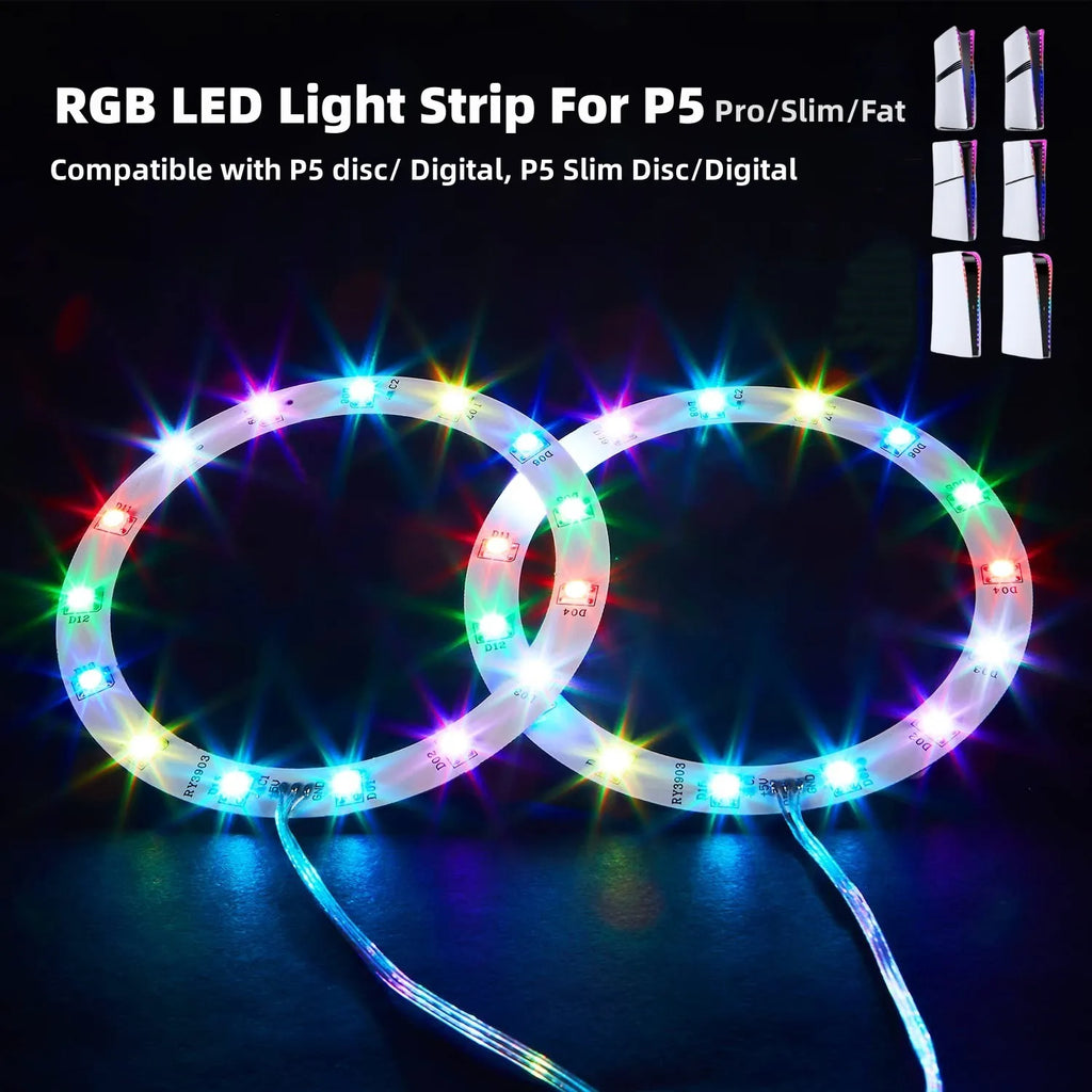 LED Light Strips For PS5 Slim PS5 Pro Console RGB Game atmosphere light For Playstation 5/PS5 Slim/PS5 Pro