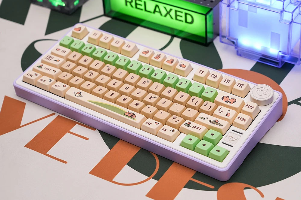 KPREPUBLIC Capybara Keycap Dye Subbed Cute Keycap thick PBT MDA for Mechanical Keyboard 87 tkl 104 ansi xd64 bm60 BM87 BM65