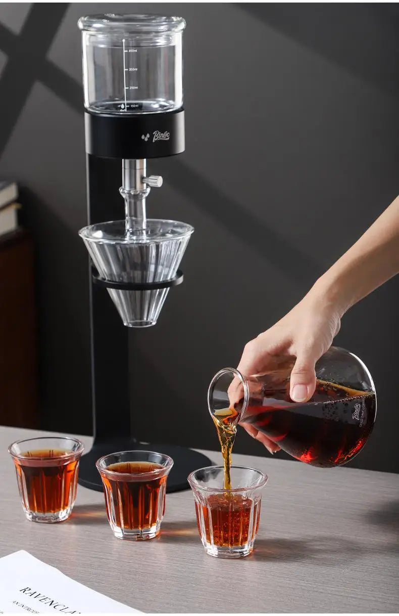 BINCOO L-Shaped Cold Brew Coffee Dripper Cold Brew Drip Coffee Maker Ice Brew Drip-Style Low-Temperature Slow-Brewed Coffee