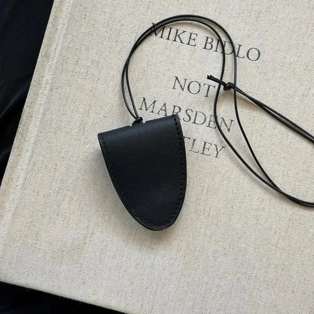 Unisex Leather Eyeglasses Storage Bag Pendant Durable Multifunction Glasses Clip Storage Hanging Rope Simple Hanging Neck Pouch