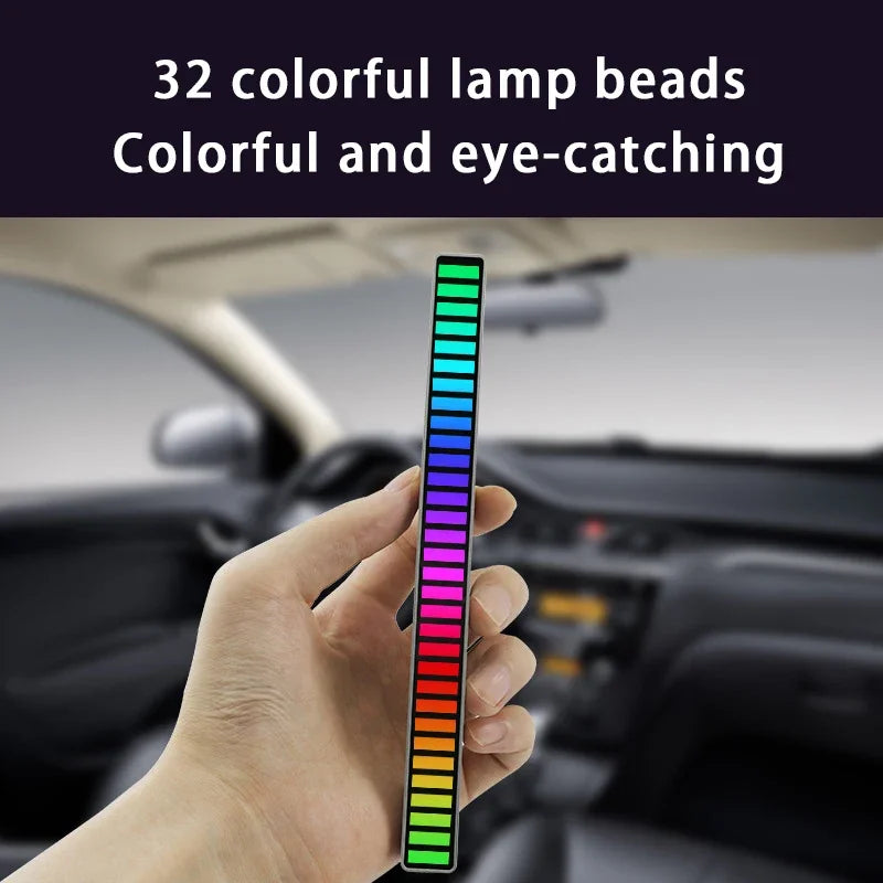 Smart RGB Sound Control Lights 3D Double Sided Pickup LED Lights Rhythm Ambient LAMP APP Control For Car Gaming Desktop Lights