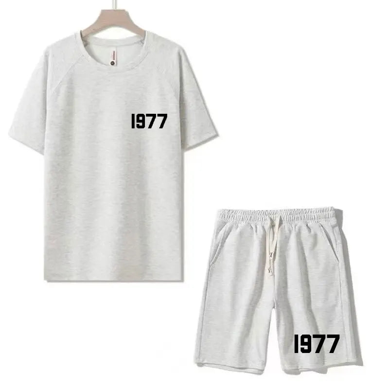 2026 new hot selling 3D silicone letter plush short sleeved high street casual sports shorts, suitable for both men and women