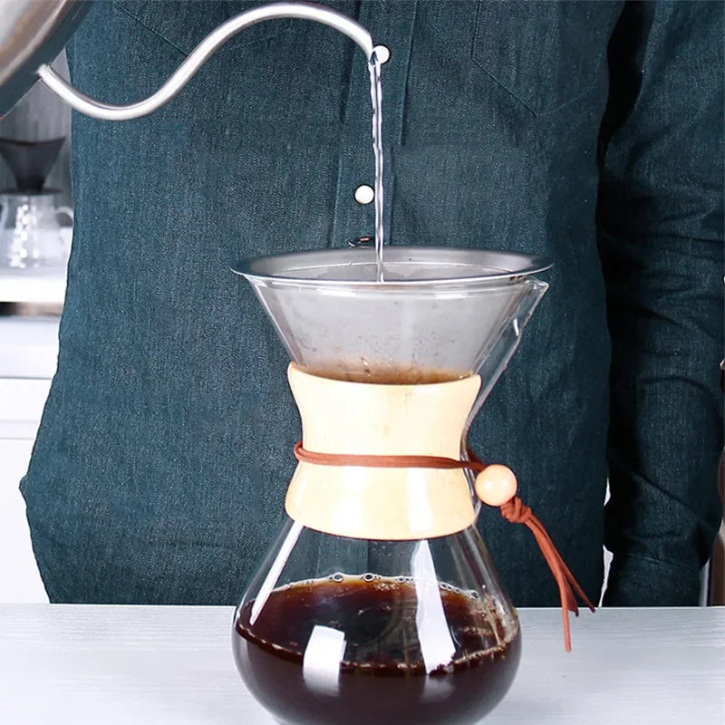 Hand Brewed Coffee Sharing Pot Filter Screen Glass Coffee Filter Cup Coffee Pot Set Drip Small Household Glass Pot 400-800ml