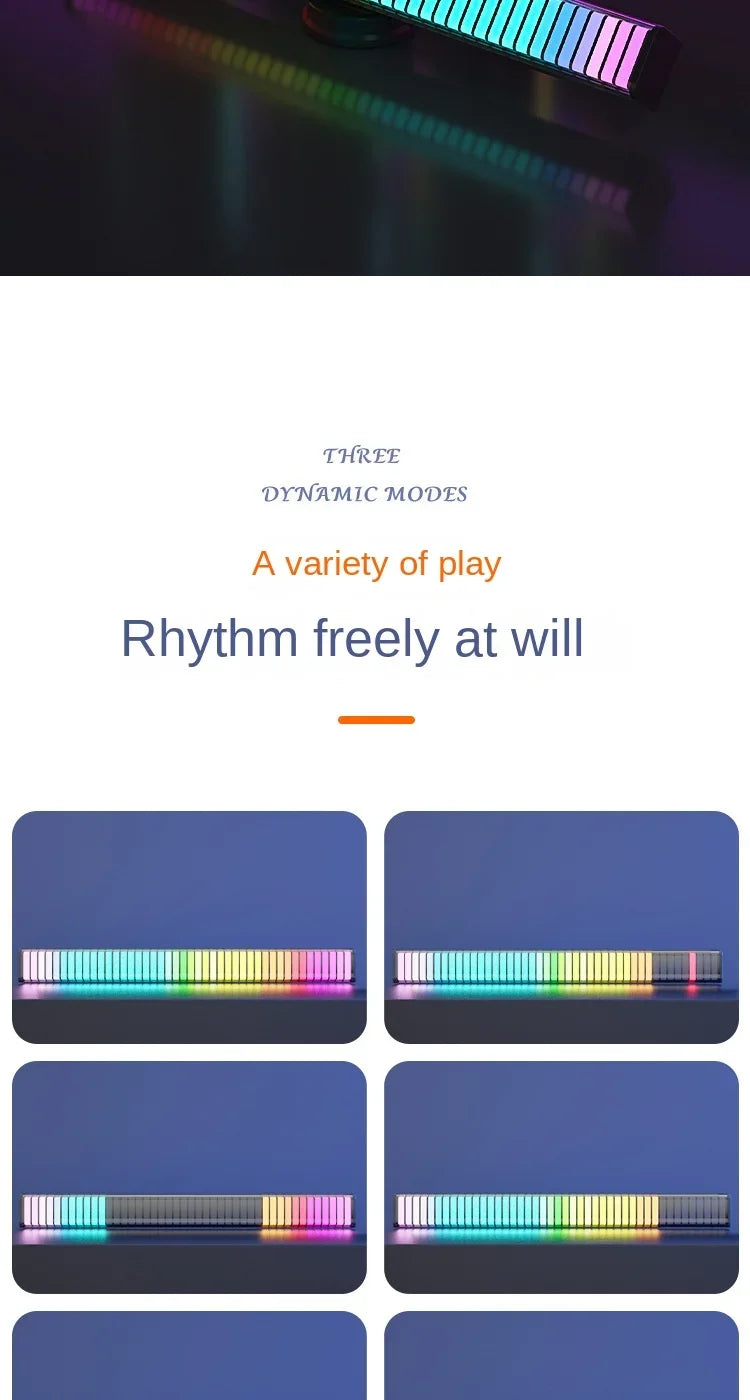 LED Rhythm Gaming Ambient Light Sound Control Light Smart APP Control Music Rhythm Ambient Light Desktop Decoration