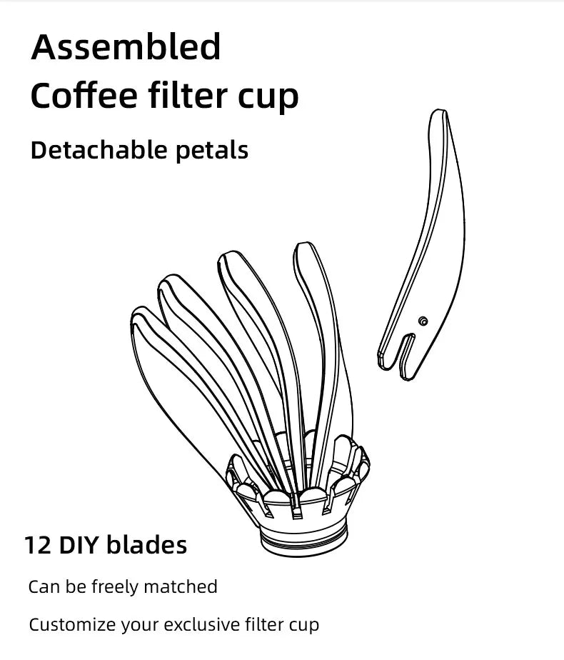 V shaped 60 Coffee Maker Set Coffee Filter Cup Hand drip Filter Cup Crystal Eye coffee dripper pour over Conical reusable filter