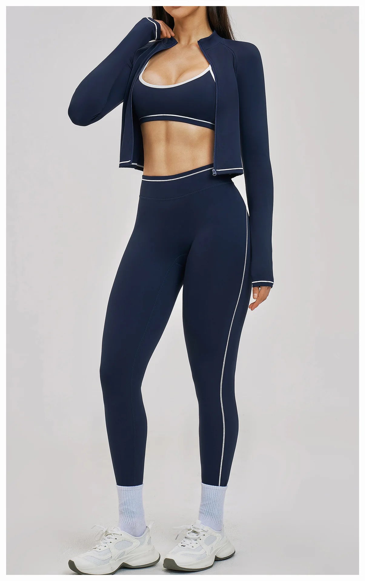 3PCS Yoga Suit Women Tracksuit Sports Outfits Gym Set Running Workout Clothes Long Sleeve Sports Bra Athletic Wear Yoga Clothing