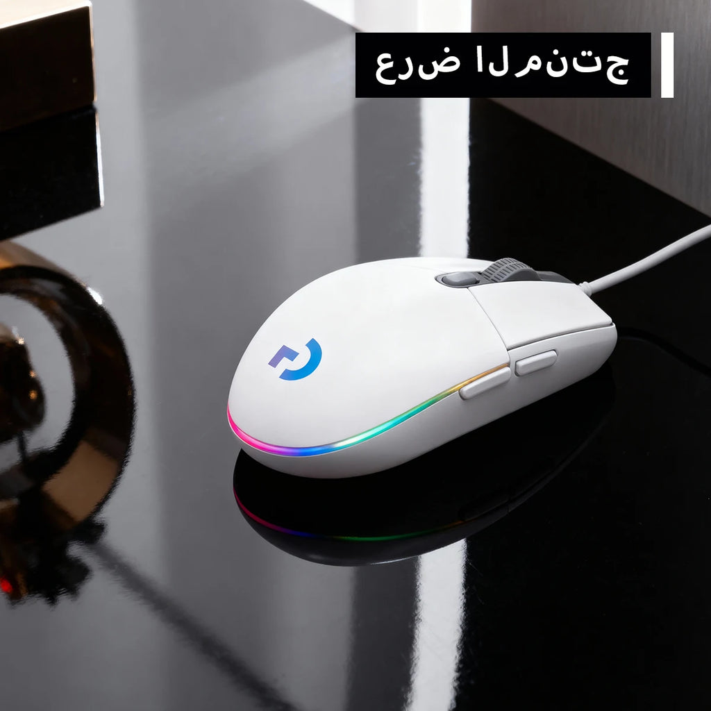 The G102/G203 with LIGHTSYNC lighting effect, featuring a resolution of 8000 DPI, offers smooth and responsive gaming experience