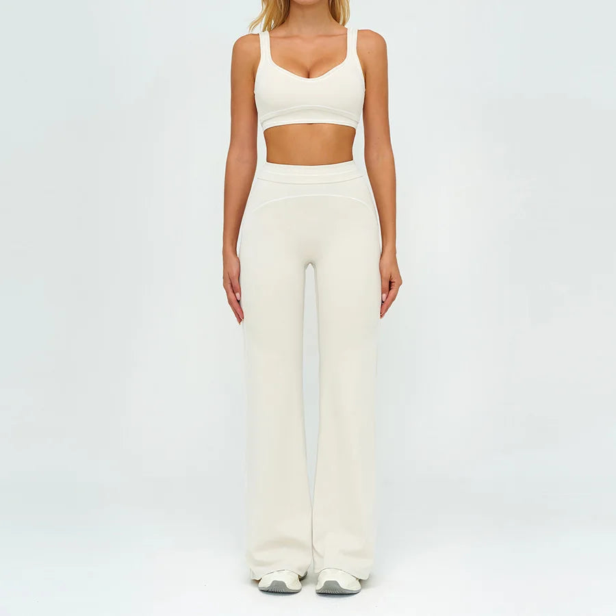 Yoga Set 2PCS Gym Clothes Sportswear Workout Outfits Women Long Sleeve Top Tracksuits Fitness Sports Bra Running Shorts Leggings
