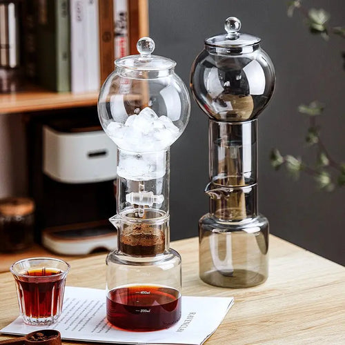 600ml Ice Dripper Coffee Maker Adjustable Water Flow Borosilicate Glass Cold Brew Tower Slow Drip Technology Portable