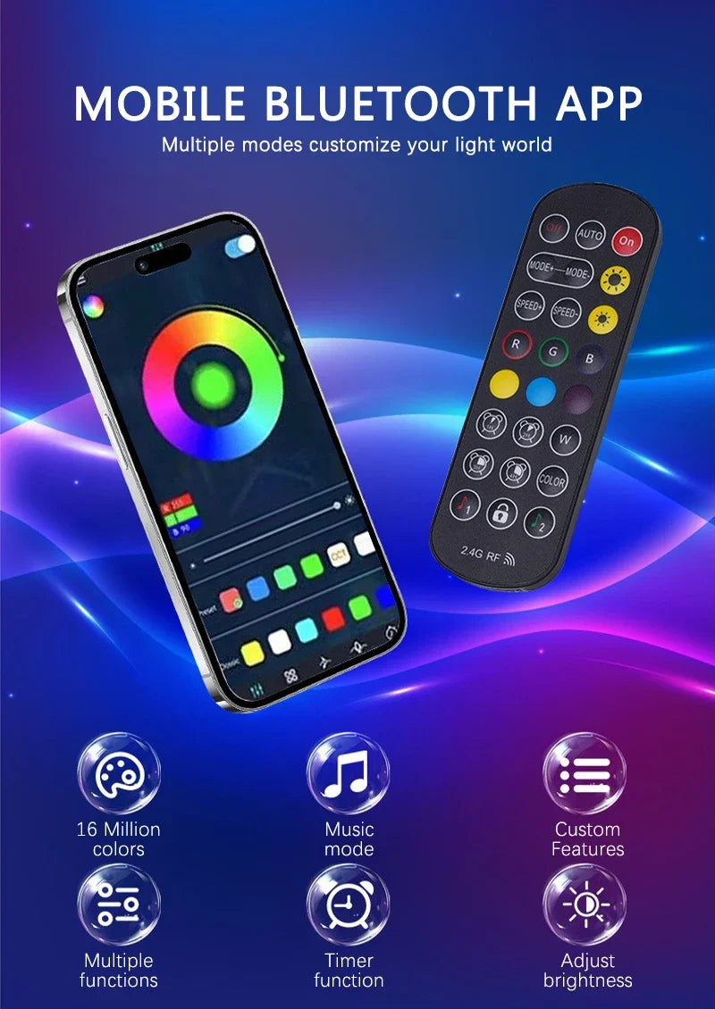 Smart RGB Esports Light Wifi Tuya Music Rhythm Sound Pickup Car Atmosphere Light Festival Gaming Room Desktop Decor Lamp