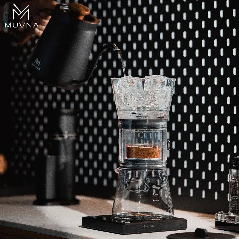muvna Cold Brew Coffee Maker 600ml Adjustable Water Flow Dripper Iced Coffee Tea Brewer Stainless Steel Filter Home Barista Tool